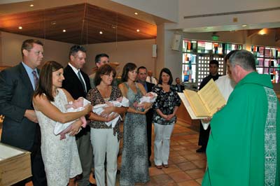 baptism group during service