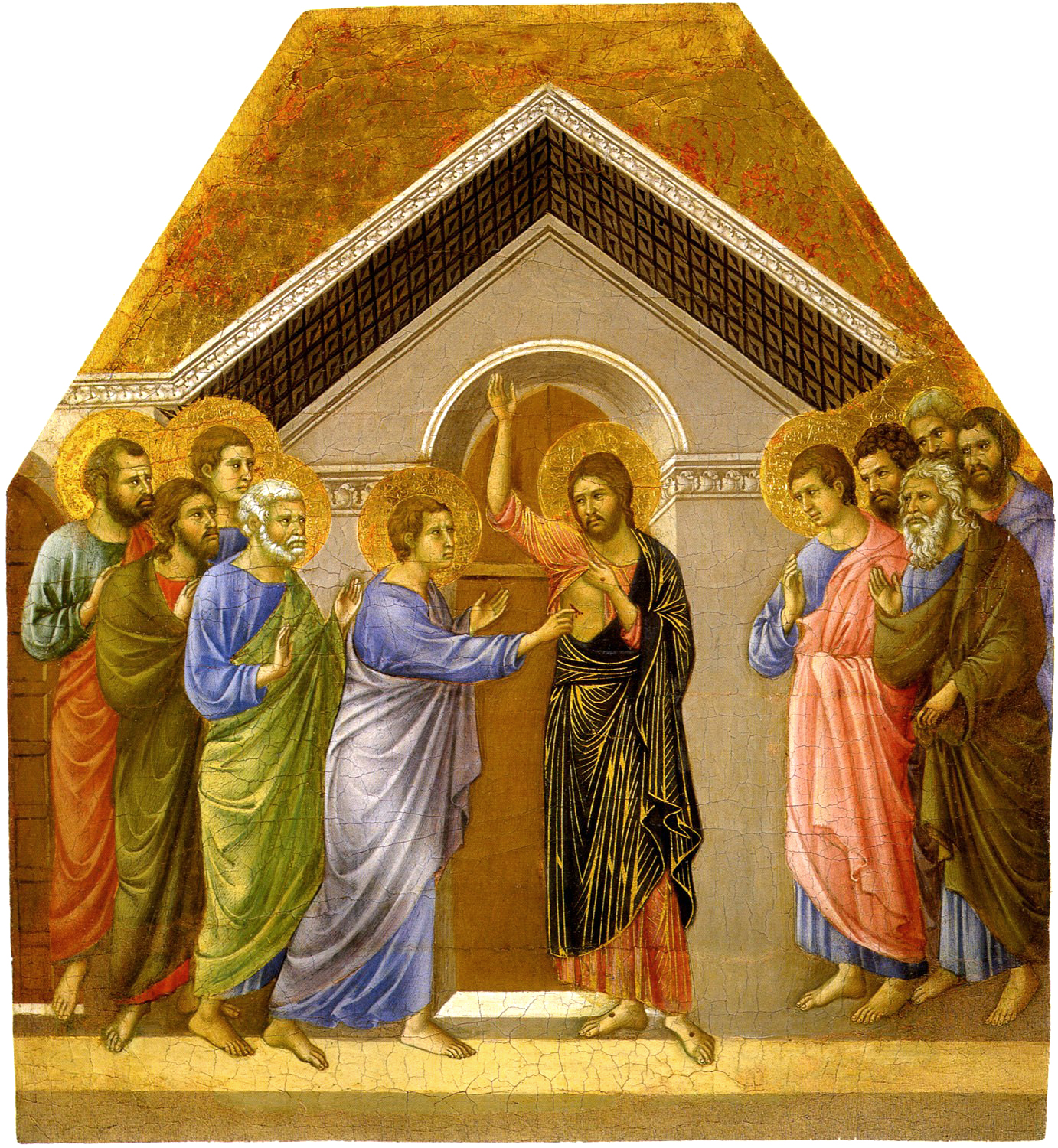 The Maesta Altarpiece The Incredulity of Saint Thomas - 1461 - Duccio