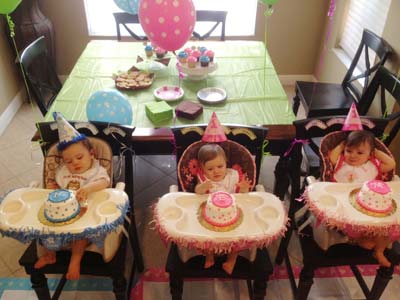 triplets first birthday