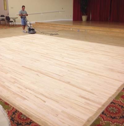 Sanding dance floor